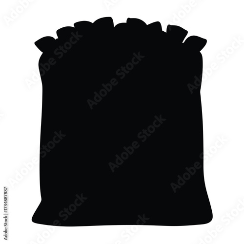 Silhouette of a sack filled with items or a large heap of stuff