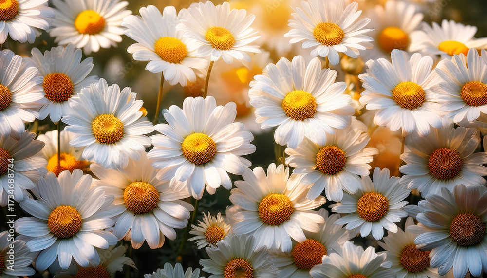 Fototapeta premium Beautiful Group Of Daisy Flowers Background