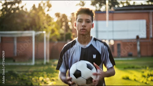 boy playing football