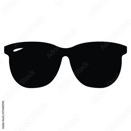 Silhouette of classic sunglasses, offering eye protection from the bright sun