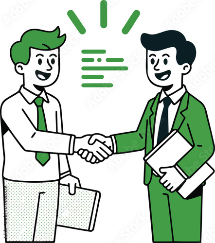Isometric Business Handshake – Vector for Partnership, Communication, and Corporate Agreement isolated On Transparent Background