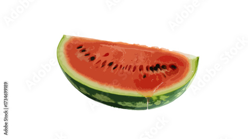  slice of watermelon isolated on transparent background