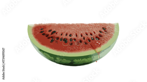  slice of watermelon isolated on transparent background
