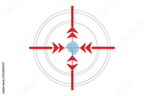 Vector art of target icon with crosshair and bullseye vector illustration of aim, focus and precision for business, marketing and strategy