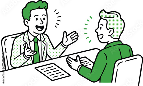 Isometric Business Interview Illustration – Vector for Communication, Presentation, and Professional Dialogue isolated On Transparent Background