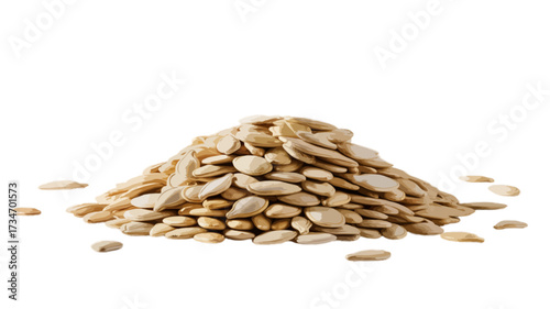 pile of pumpkin seeds isolated on transparent background