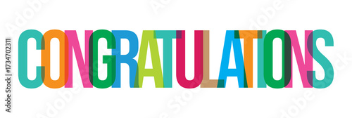 Colorful congratulations typography