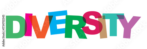 Colorful diversity typography art