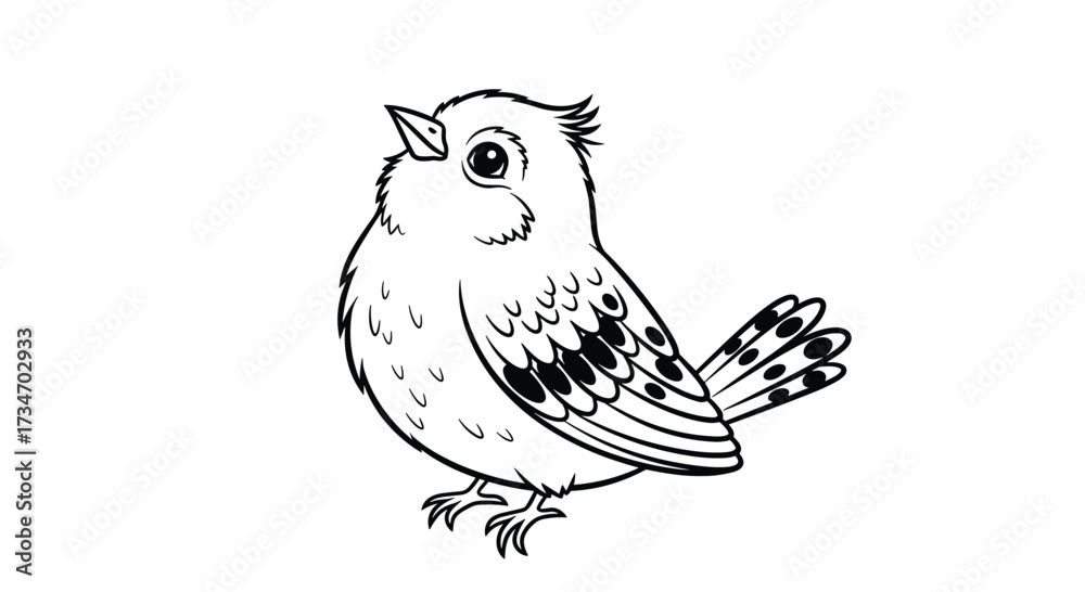 Fototapeta premium A cute little bird chirping a sweet song to the sky above.