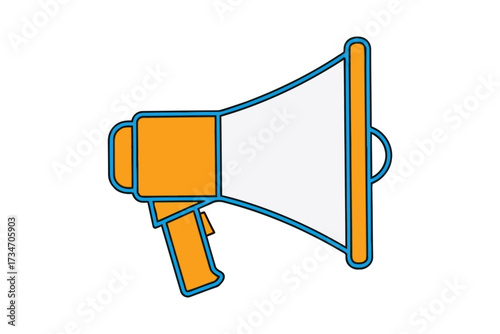 Vector art of megaphone illustration a simple, bold design of a bullhorn, perfect for conveying announcements, promotions, or calls to action in a visually striking manner