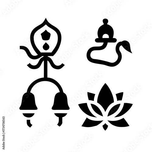 Korean Culture Vector Icons – Traditional & Modern Symbols Illustration Set