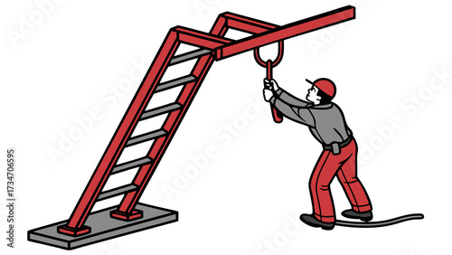 construction worker with crane