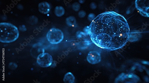 Wallpaper Mural   Bubbles float on a black background with blue lights Torontodigital.ca