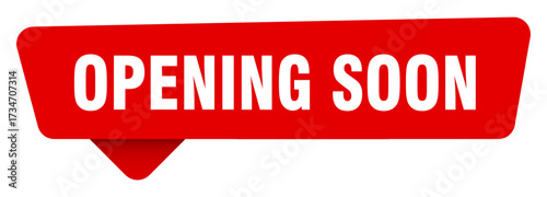 opening soon red sticker isolated on transpatent background. opening soon sign