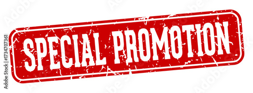 special promotion rectangular sign. special promotion stamp