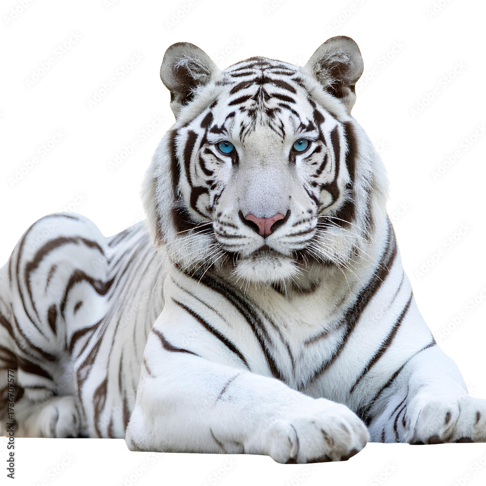 Fototapeta premium white bengal tiger isolated