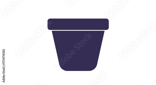 Simple deep purple plant pot icon graphic perfect for gardening and home decor projects Flat design vector illustration white background.