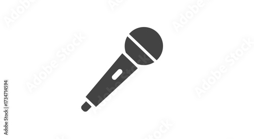 Iconic dynamic microphone symbol for audio recording performance and broadcasting Flat design vector illustration white background.