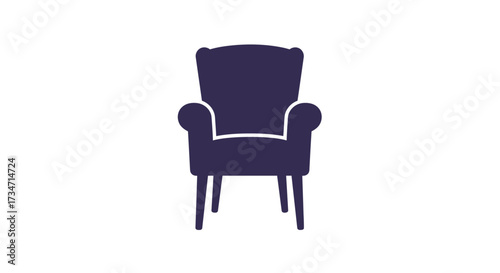 Elegant wingback armchair a timeless piece of furniture for any living room decor Flat design vector illustration white background.
