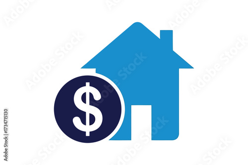 Illustration of a house with a dollar sign, symbolizing real estate investment and property value