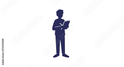 Silhouette of a person standing confidently with arms crossed Flat design vector illustration white background.