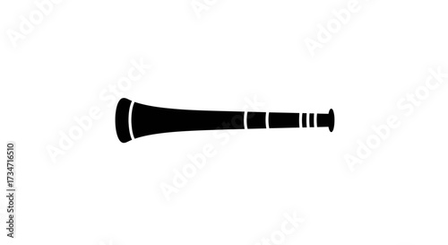 Vintage telescope silhouette classic nautical navigation tool illustration Flat design vector illustration white background.