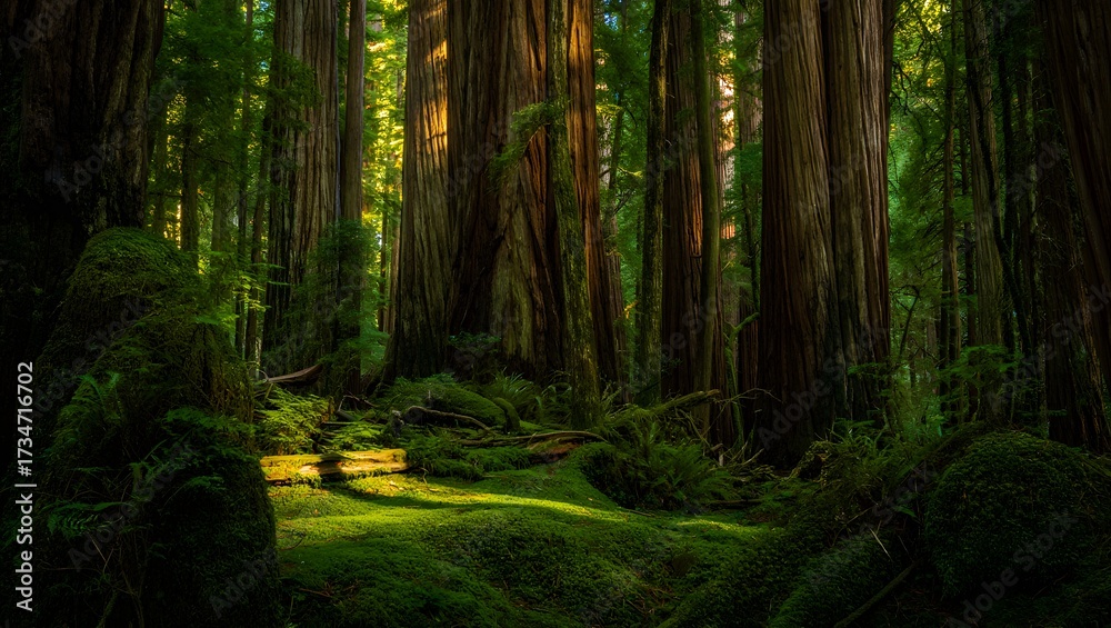 Fototapeta premium Ancient Redwood Forest Landscape