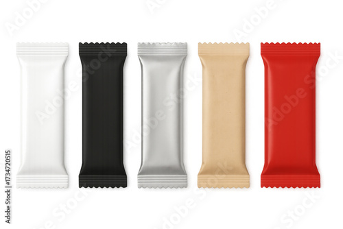 Product packaging mockup set snack candy bar