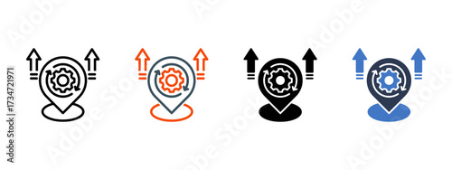 Development Zone multiple icon style vector illustration