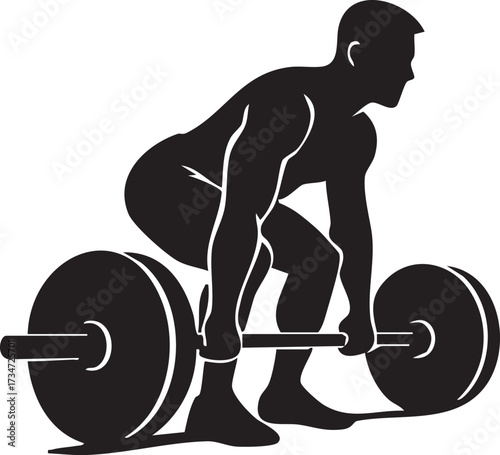 Deadlift Position Silhouette Vectors