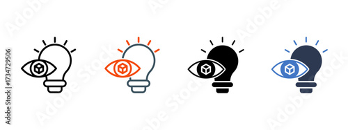 Product Vision multiple icon style vector illustration