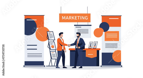 Strategic business collaboration at a marketing event showcasing partnership and opportunities
