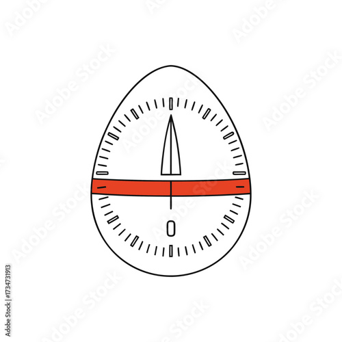Egg timer illustration showing zero time for cooking countdown
