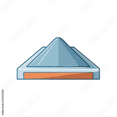 Stylized Desert Sand Dunes Scene Cartoon Illustration Pyramid Shaped Graphic Icon