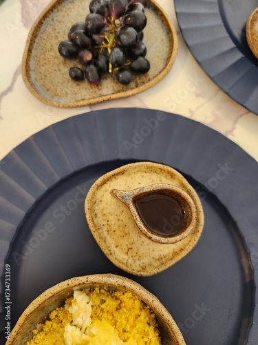 Minimalist organic ceramic tableware for the kitchen