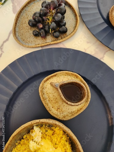 Minimalist organic ceramic tableware for the kitchen