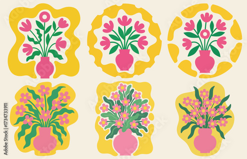 Abstract Matisse-style art featuring organic shapes with vibrant colors, perfect for design uses
