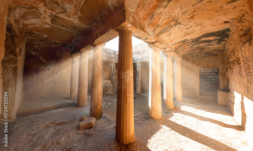 Bilde på lerret Tombs of the Kings burial chambers in Paphos, Cyprus