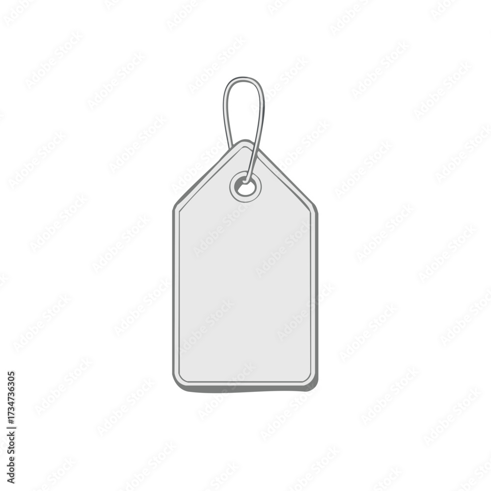 Fototapeta premium Blank Price Tag Label with String Attached and Shadow Simple Design
