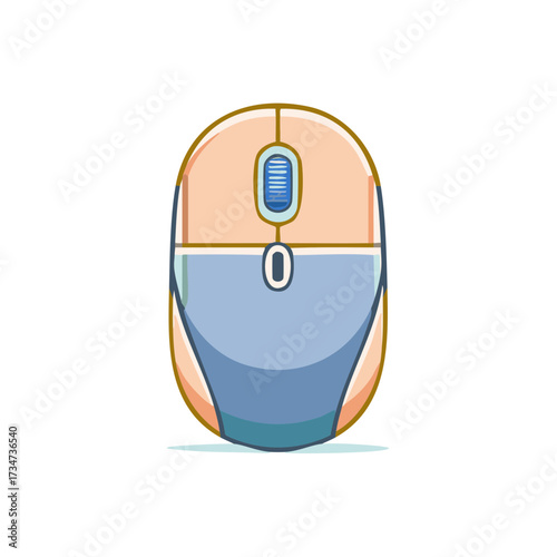 Stylized Computer Mouse Peripheral Device Illustration for Technology and Digital Work
