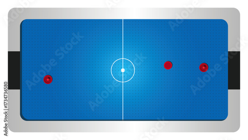 An illustration of an air hockey table 