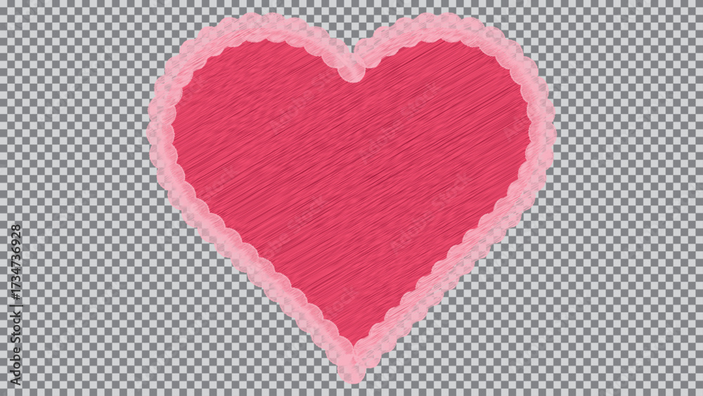 Obraz premium PA Stylized Pink Heart Shape With A Soft Scalloped Edge Displayed On Transparent