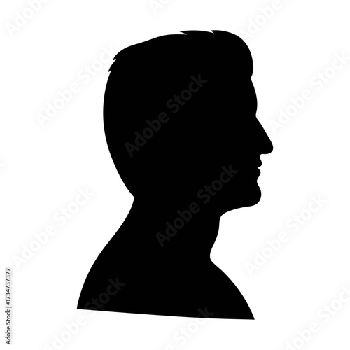 Vector art of silhouette of a mans head, showcasing a simple yet elegant design suitable for various creative projects