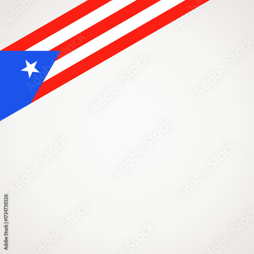 Corner ribbon flag of Puerto Rico for a top left area of a page.