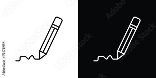 Write icon in black and white linear versions