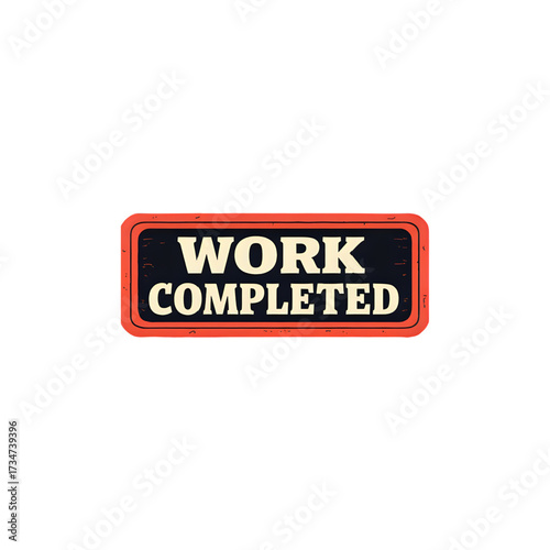 Signage announcing work completed with clear bold text