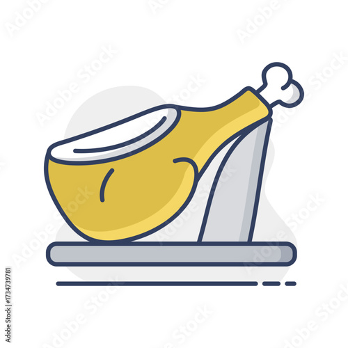 Jamon Cured Ham Minimal Flat Icon