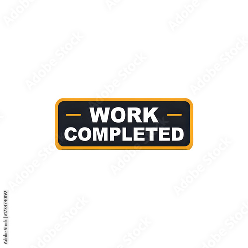 Work accomplished badge for successful project completion