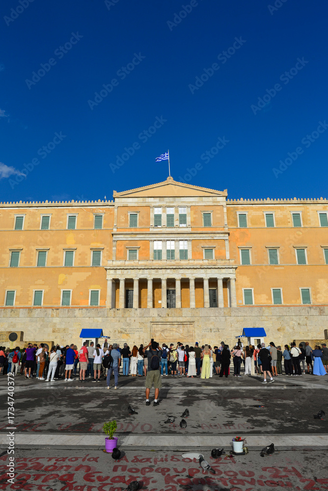 Obraz premium Das Parlamentsgebäude in Athen (Griechenland) 