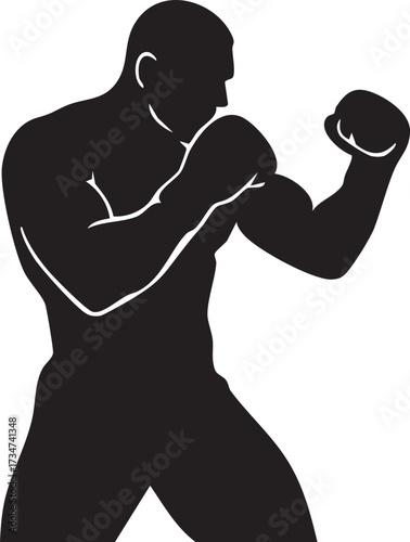 Punch Boxing Stance silhouette vector